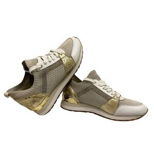 Michael Kors Billie Women's Sneakers in Gold and White
